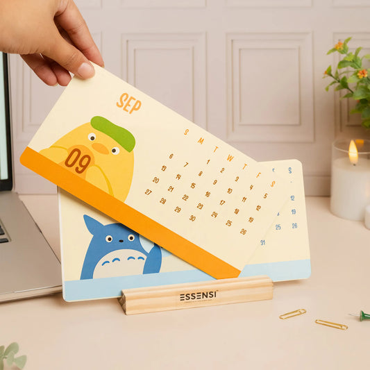 2026 Desk Calendar With Wooden Stand | For Home and Office | Ghibli