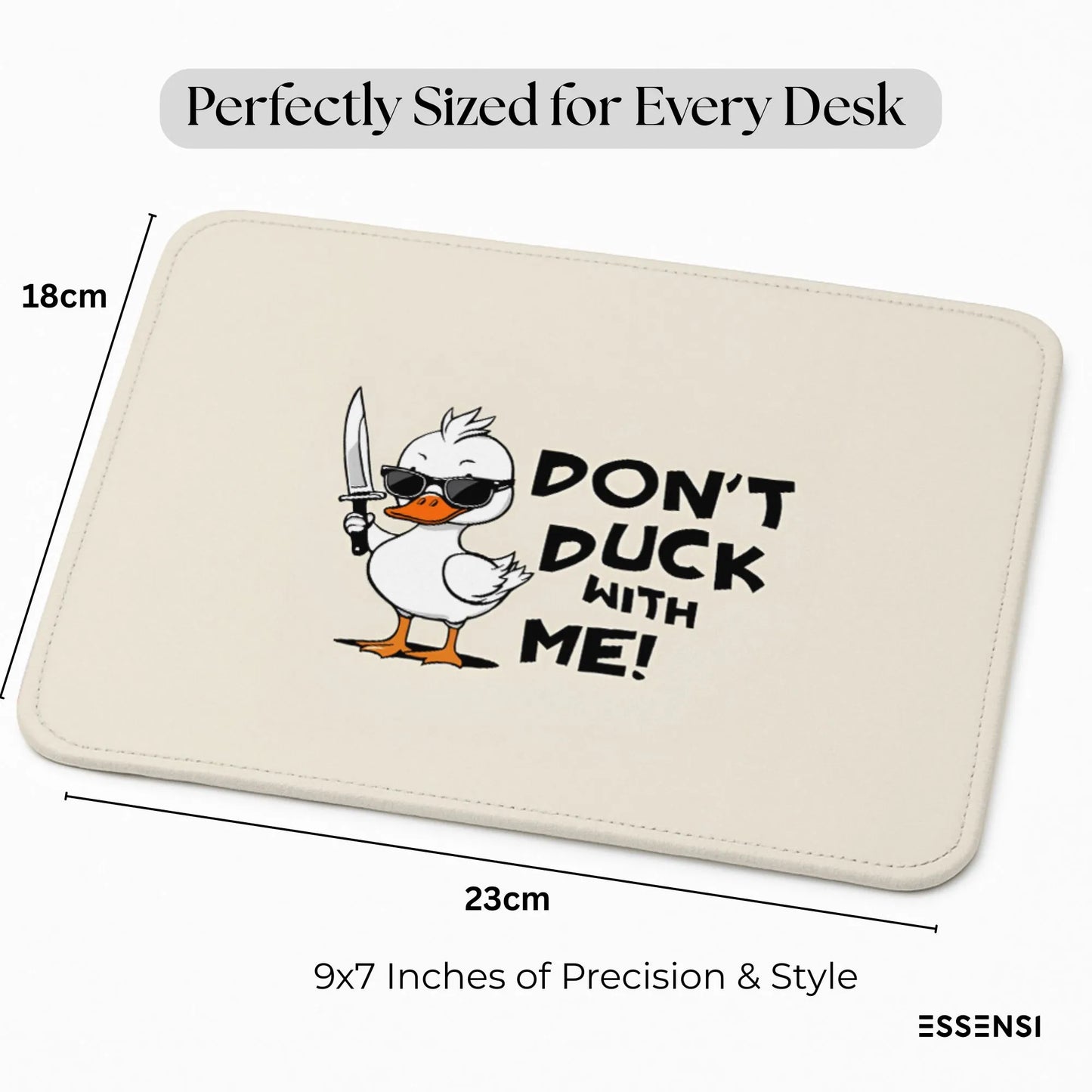 9x7 Inch Anti-Fray Mousepad for Students & Professionals | Non-Slip | Duck