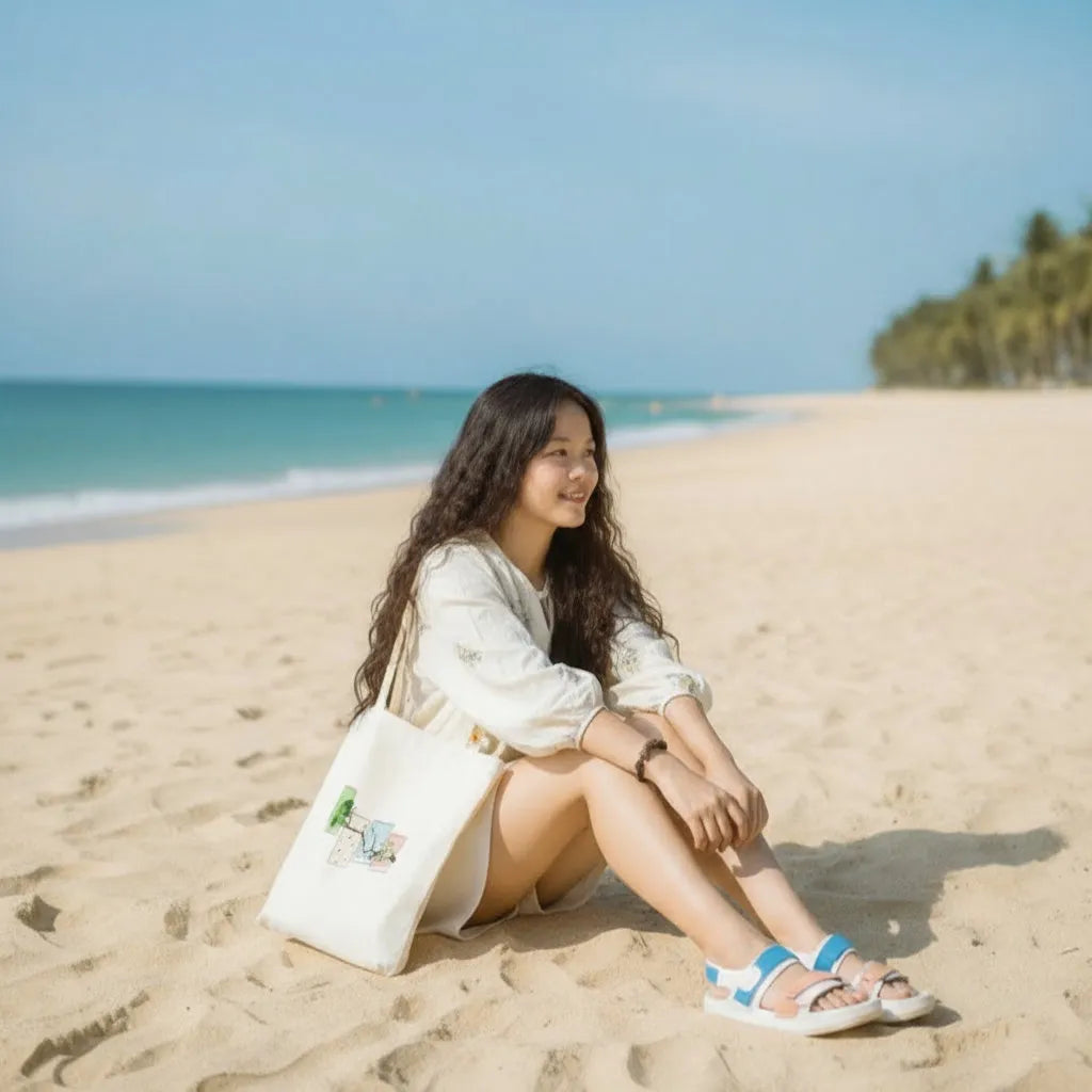 Canvas Tote Bag for Men & Women | 220 GSM Cotton, Premium Zipper, Coin Pouch (Seasons)