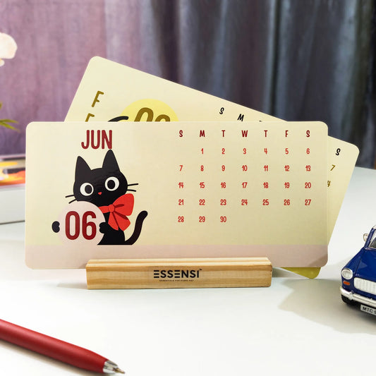 2026 Desk Calendar With Wooden Stand | For Home and Office | Ghibli