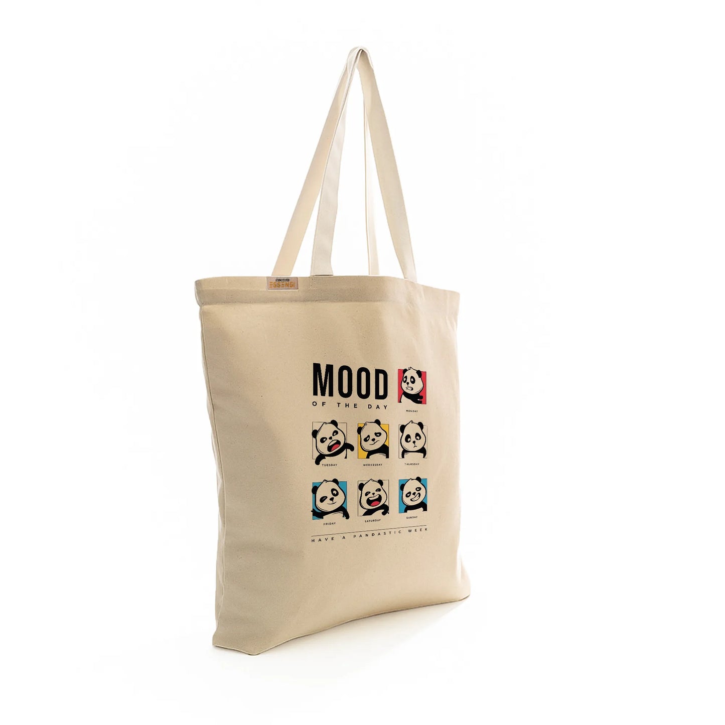 Canvas Tote Bag for Men & Women | 220 GSM Cotton, Premium Zipper, Coin Pouch (Moods)