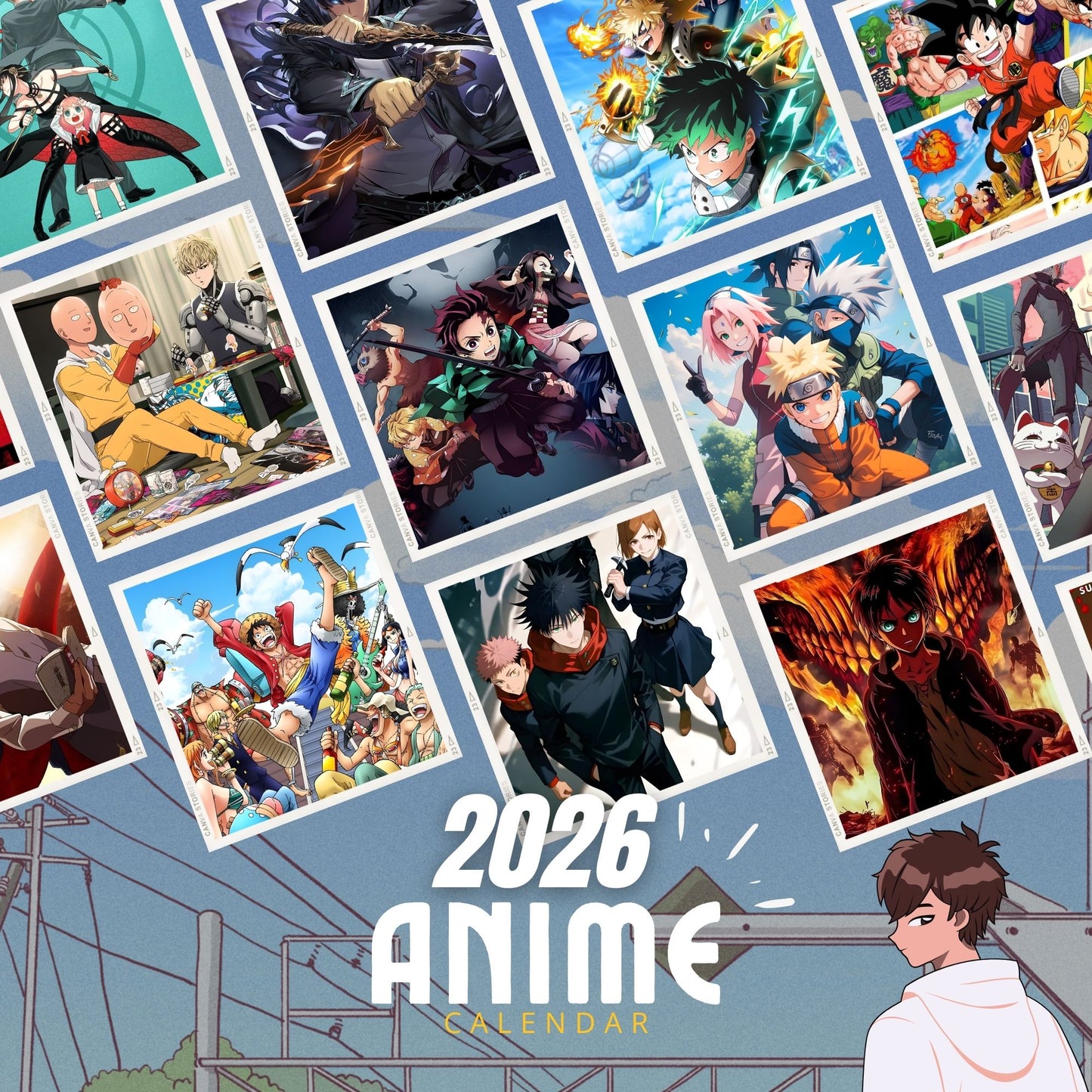 2026 Desk Calendar With Wooden Stand | For Home and Office | Anime Shows