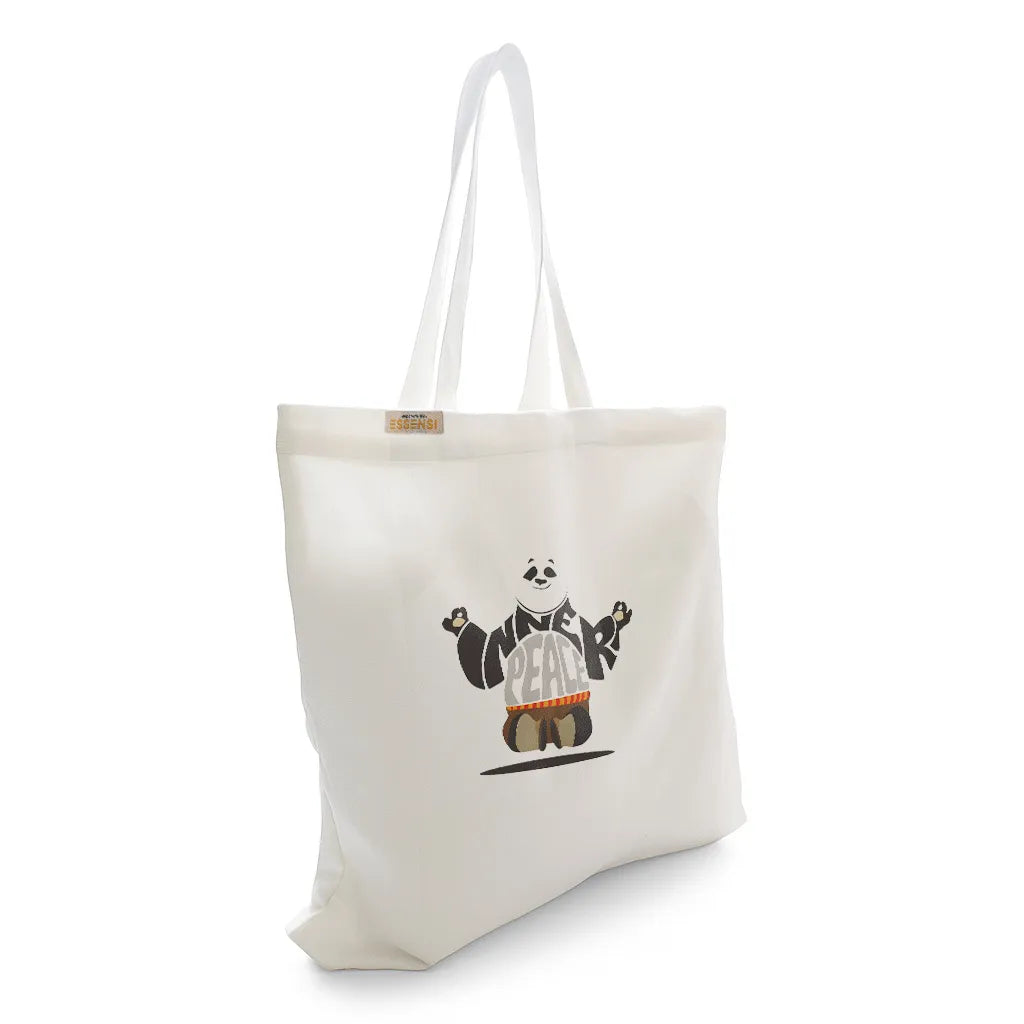 Canvas Tote Bag for Men & Women | 220 GSM Cotton, Premium Zipper, Coin Pouch (Peace)