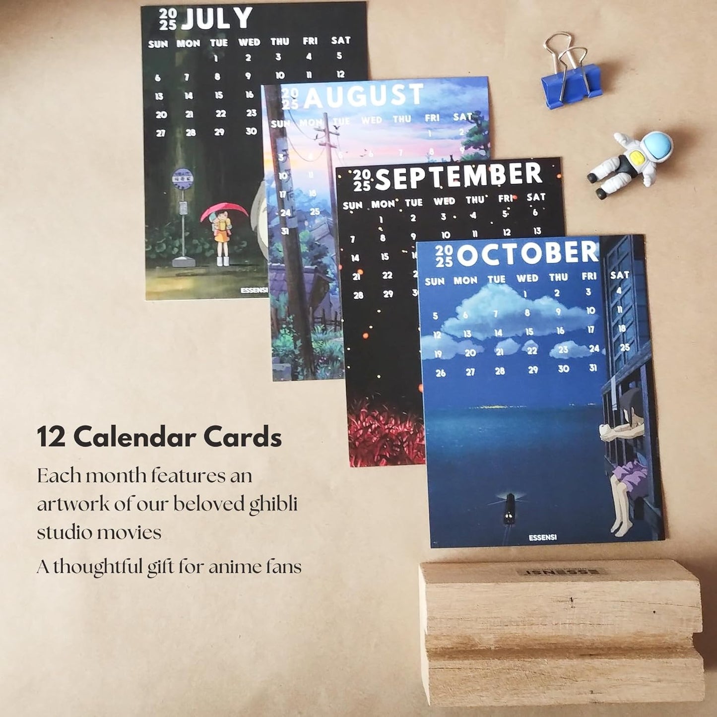 2025 Video Movies Desk Calendar With Wooden Stand