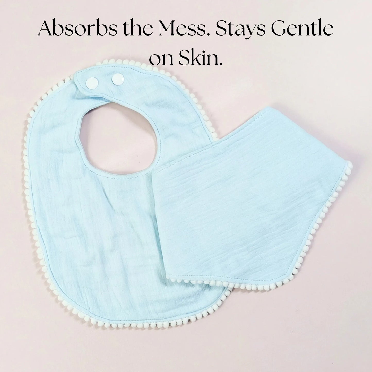 Newborn Baby Gift Hamper | 100% Muslin Cotton Essentials Set with Swaddle, Bibs, Burp Cloth & Teether | Baby Shower Gift Basket for Boys & Girls (Blue)