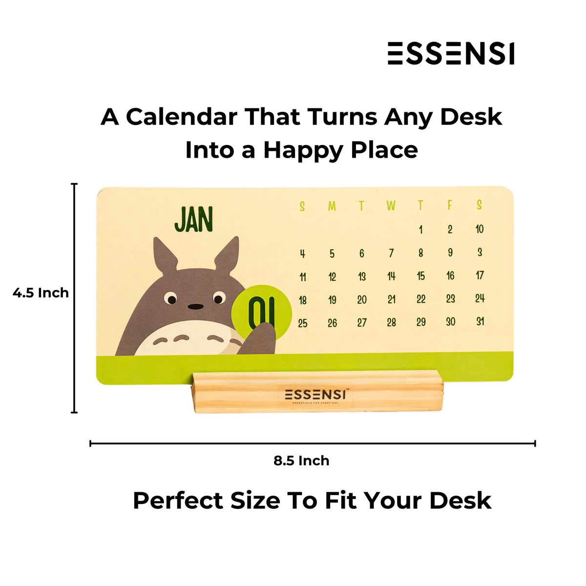 2026 Desk Calendar With Wooden Stand | For Home and Office | Ghibli