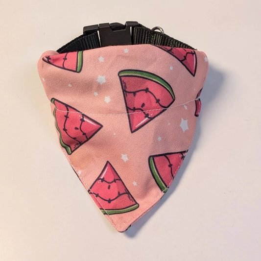 Dog & Cat Bandana with Collar, Adjustable Pet Scarf | Watermelon