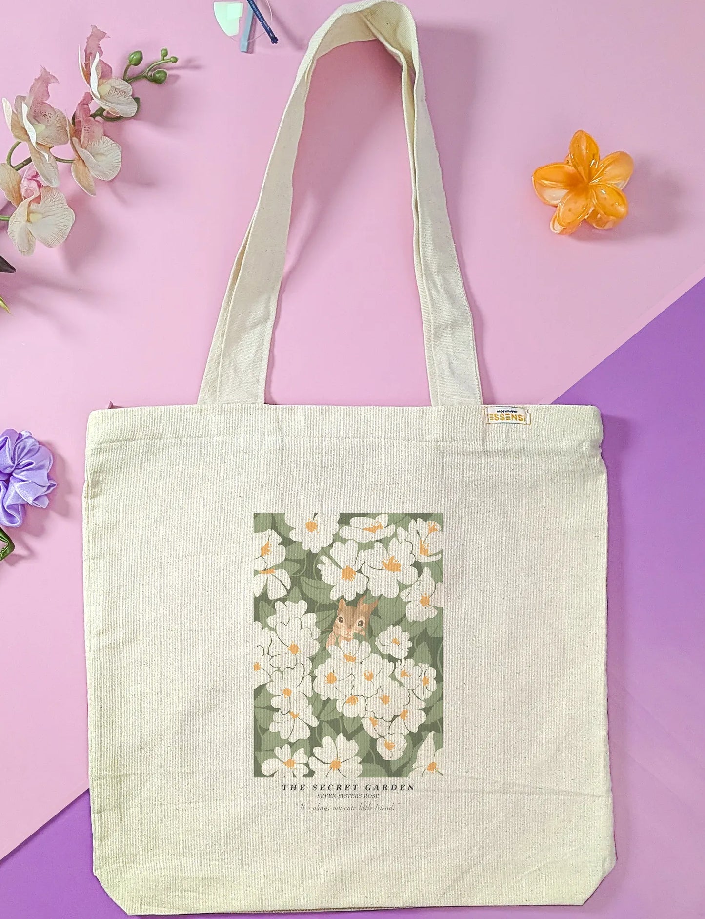 Canvas Tote Bag for Men & Women | 220 GSM Cotton, Premium Zipper, Coin Pouch (Garden)