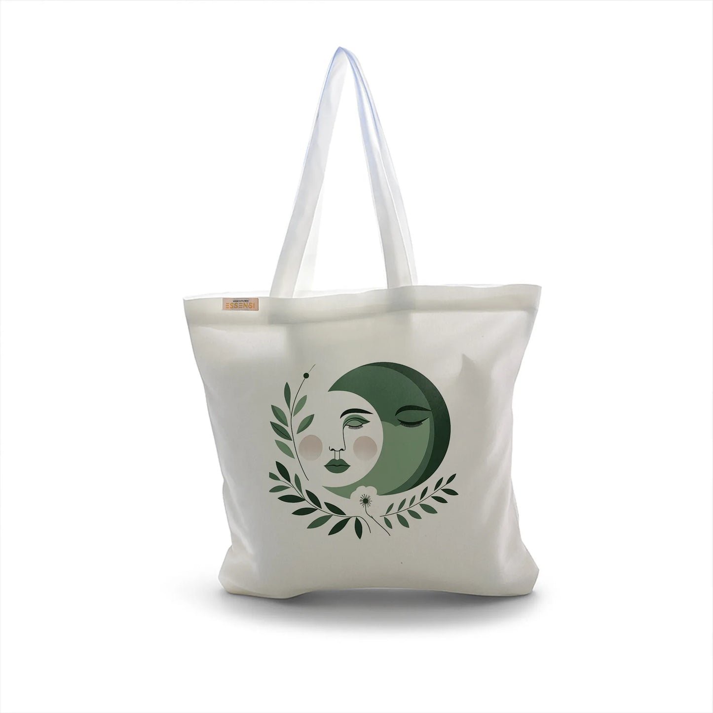 Canvas Tote Bag for Men & Women | 220 GSM Cotton, Premium Zipper, Coin Pouch (Moon)