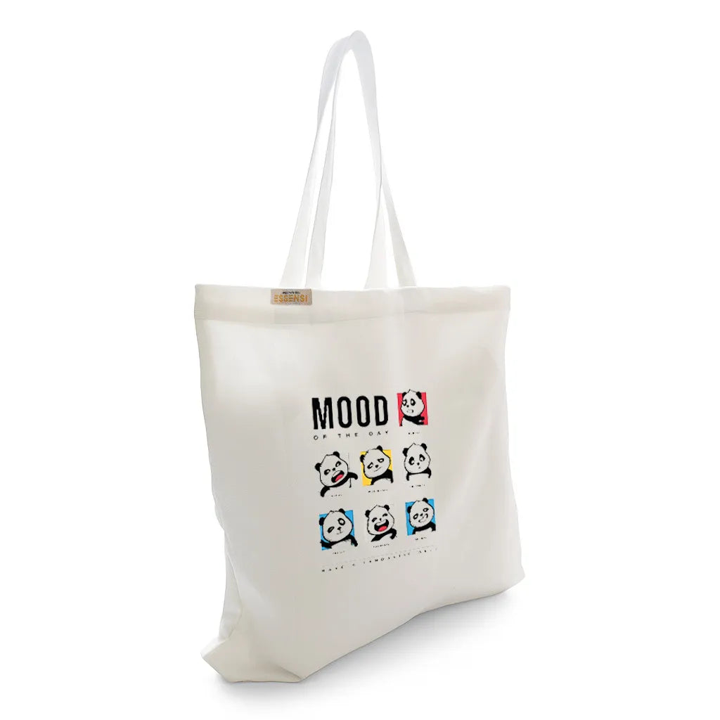 Canvas Tote Bag for Men & Women | 220 GSM Cotton, Premium Zipper, Coin Pouch (Moods)