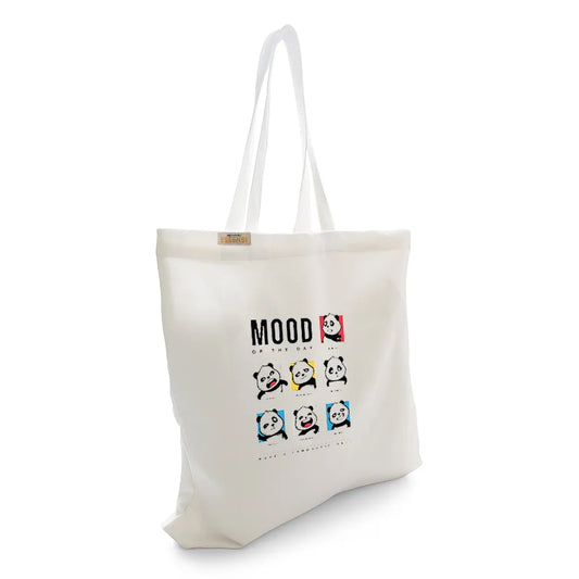 Canvas Tote Bag for Men & Women | 220 GSM Cotton, Premium Zipper, Coin Pouch (Moods)