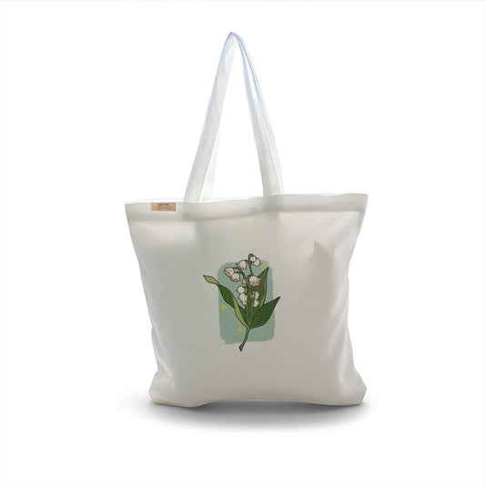 Canvas Tote Bag for Men & Women | 220 GSM Cotton, Premium Zipper, Coin Pouch (Flowers)