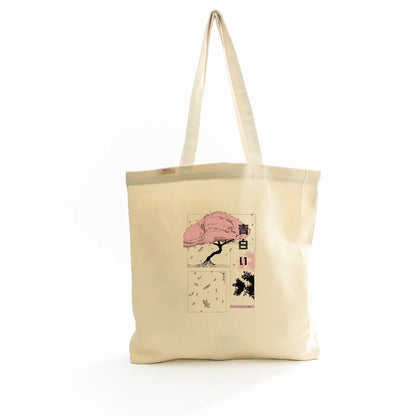 Canvas Tote Bag for Men & Women | 220 GSM Cotton, Premium Zipper, Coin Pouch (Pink Blossom)
