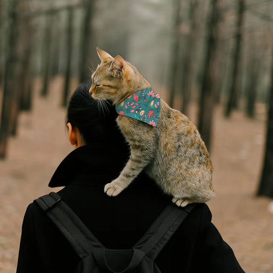 Dog & Cat Bandana with Collar, Adjustable Pet Scarf | Jungle
