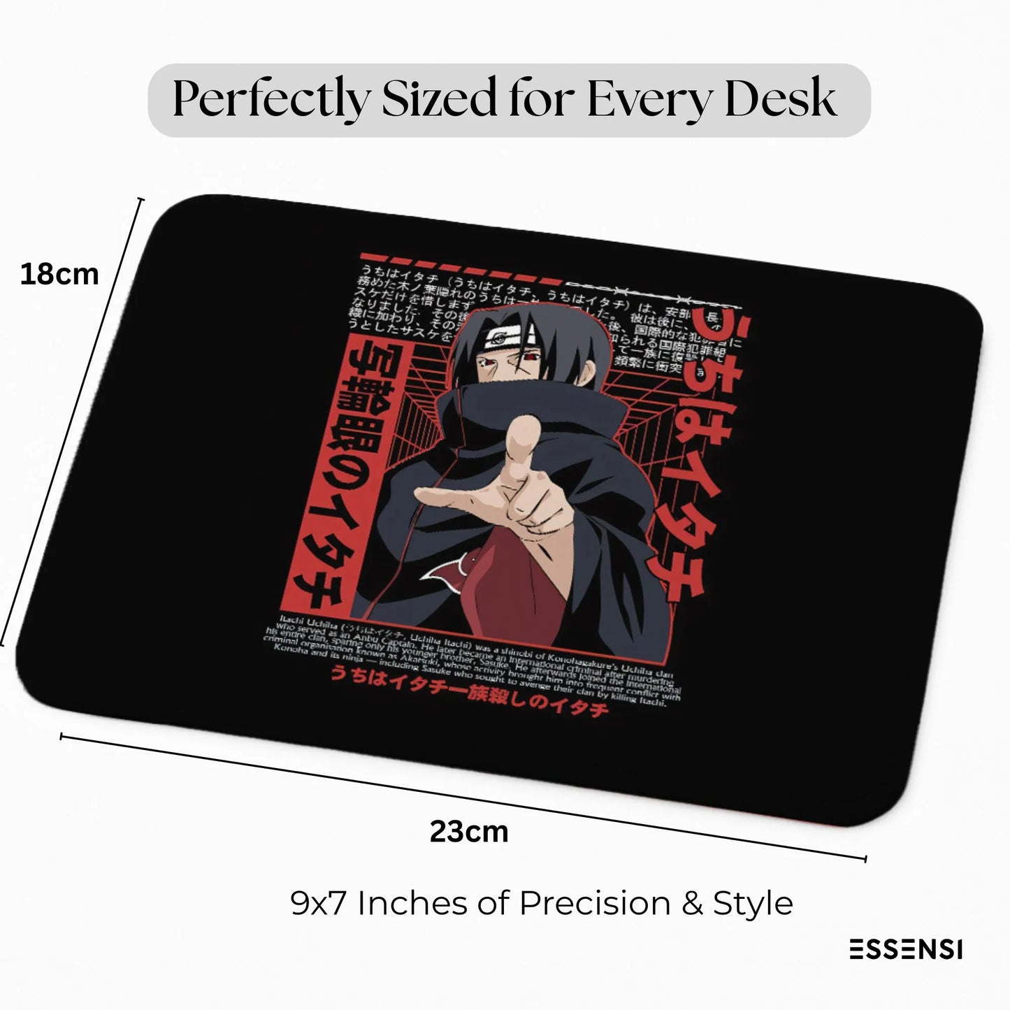 9x7 Inch Anti-Fray Mousepad for Students & Professionals | Non-Slip | Itachi