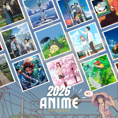 2026 Desk Calendar With Wooden Stand | For Home and Office | (Anime Movies)