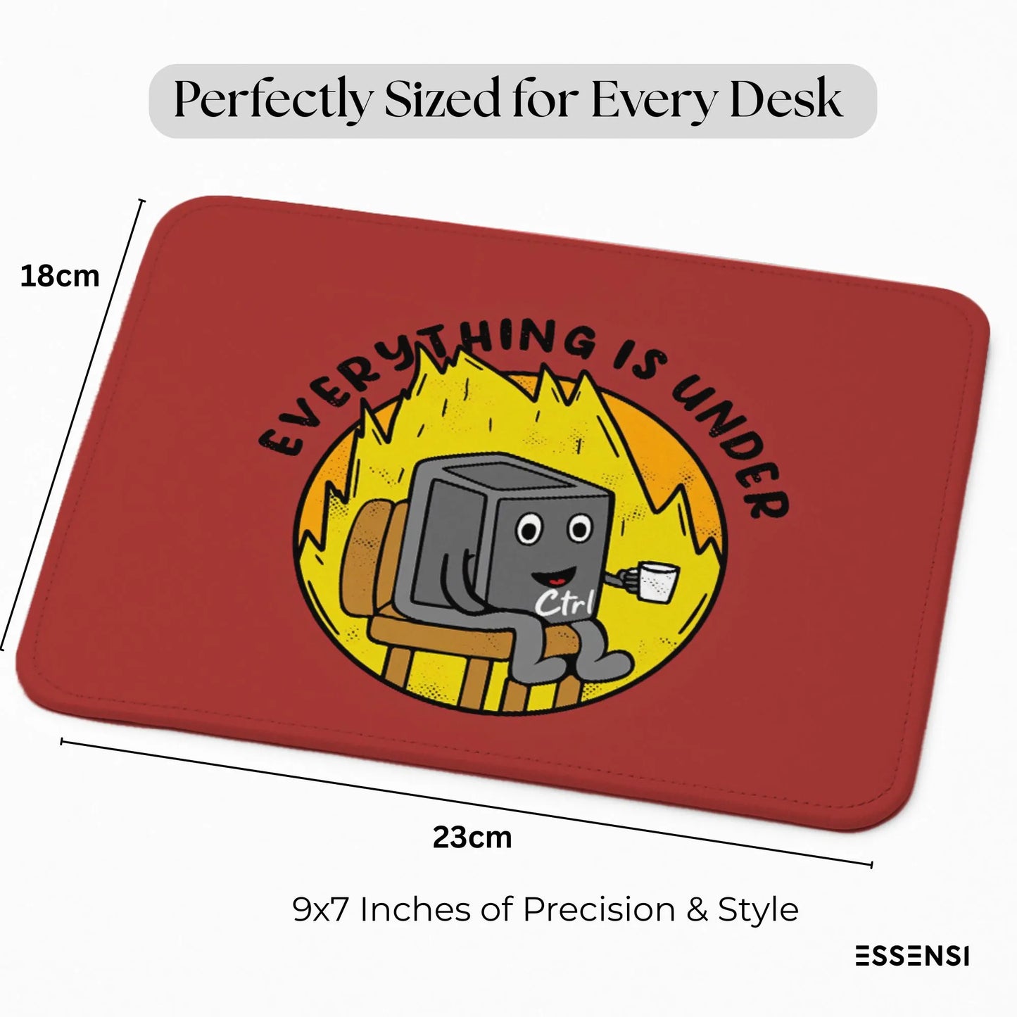9x7 Inch Anti-Fray Mousepad for Students & Professionals | Non-Slip | ctrl