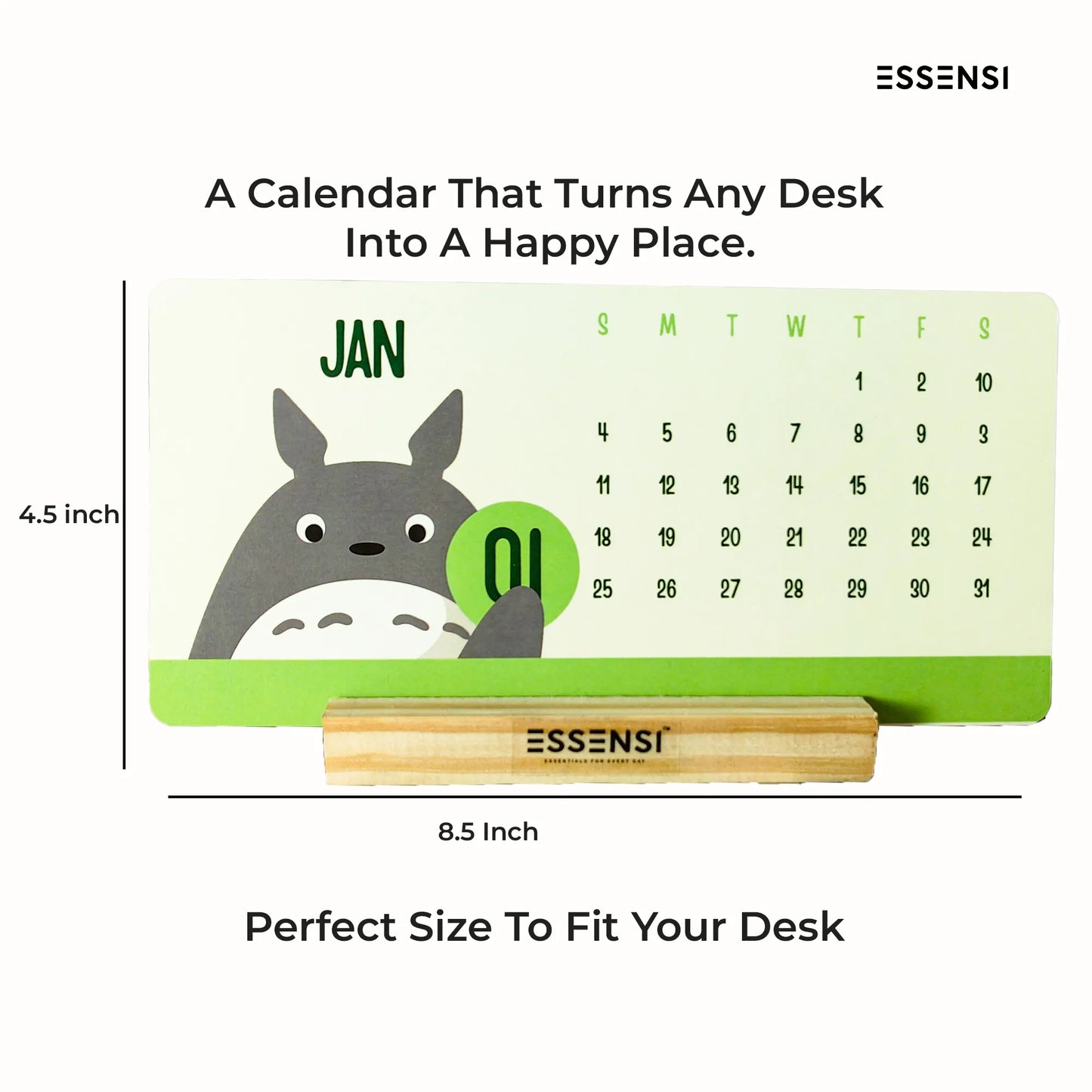 2026 Desk Calendar With Wooden Stand | For Home and Office | Ghibli