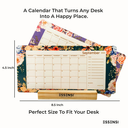 2026 Desk Calendar With Wooden Stand | For Home and Office | Floral