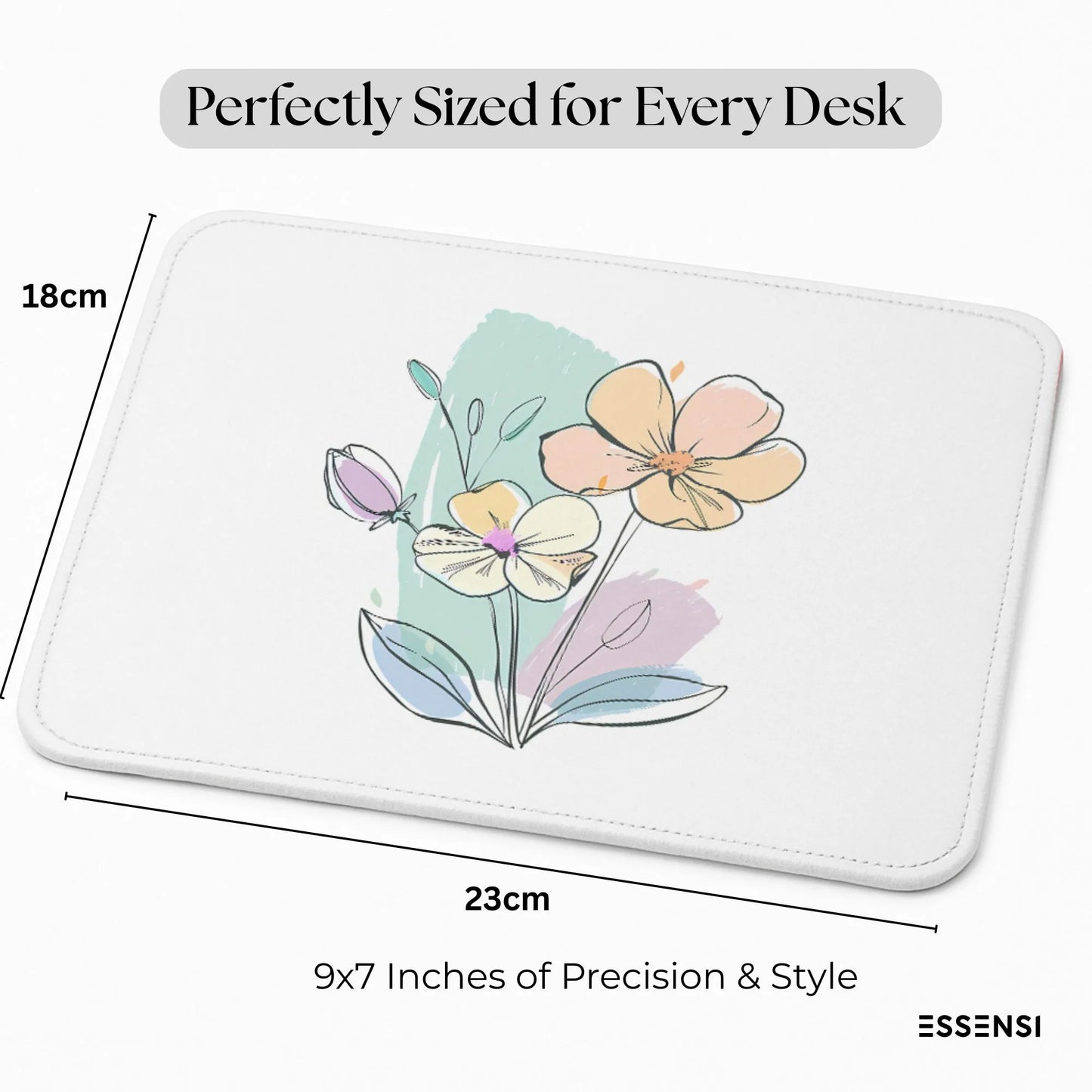 9x7 Inch Anti-Fray Mousepad for Students & Professionals | Non-Slip | Flower