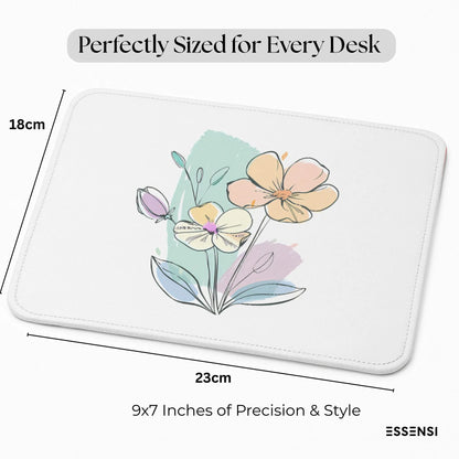 9x7 Inch Anti-Fray Mousepad for Students & Professionals | Non-Slip | Flower