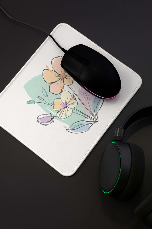 9x7 Inch Anti-Fray Mousepad for Students & Professionals | Non-Slip | Flower