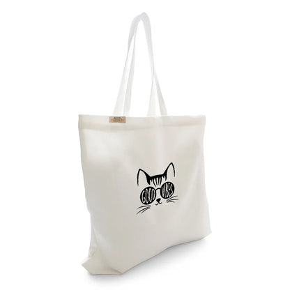 Canvas Tote Bag for Men & Women | 220 GSM Cotton, Premium Zipper, Coin Pouch (Vibes)