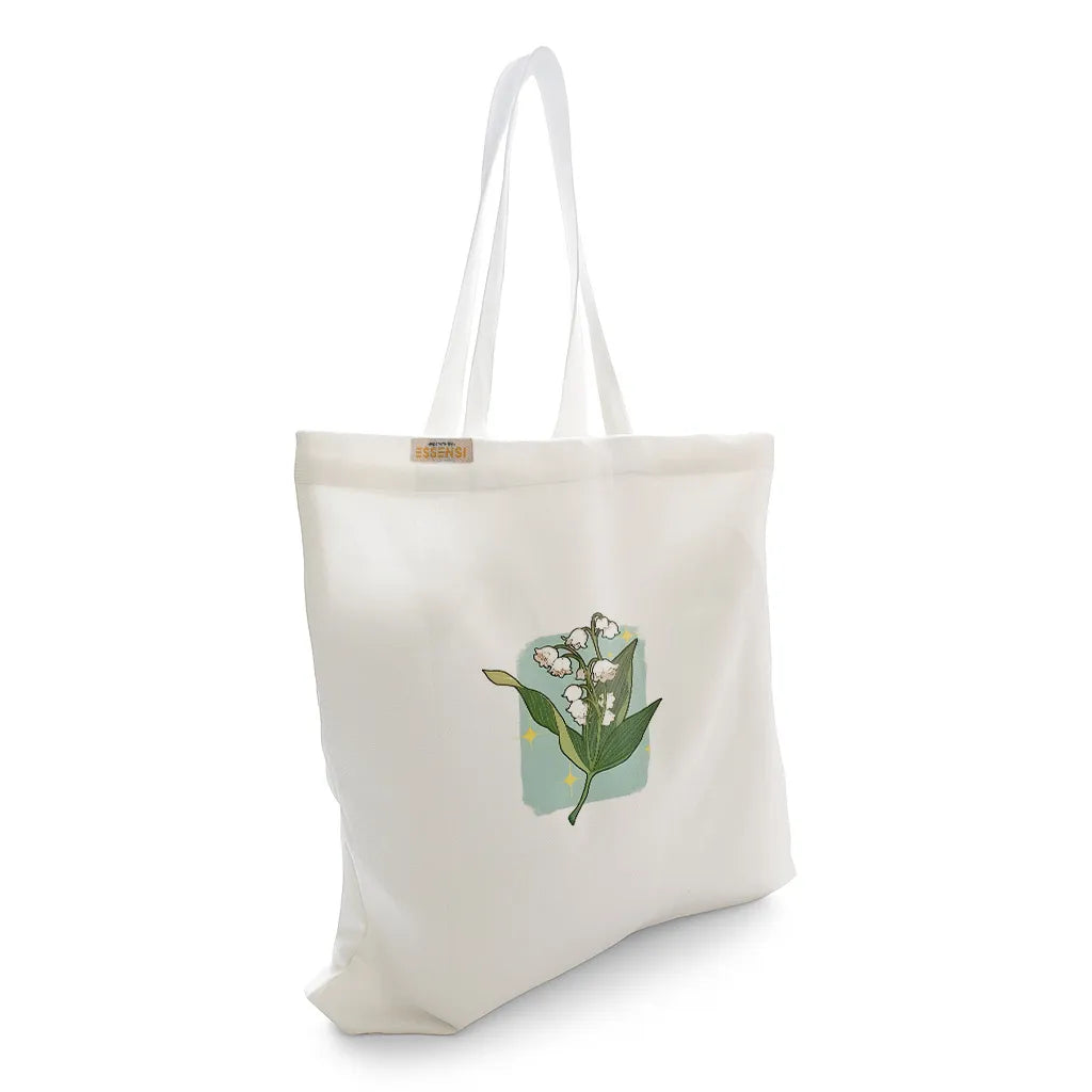 Canvas Tote Bag for Men & Women | 220 GSM Cotton, Premium Zipper, Coin Pouch (Tulip)