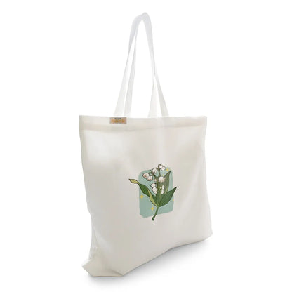 Canvas Tote Bag for Men & Women | 220 GSM Cotton, Premium Zipper, Coin Pouch (Tulip)
