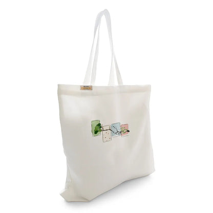 Canvas Tote Bag for Men & Women | 220 GSM Cotton, Premium Zipper, Coin Pouch (Seasons)