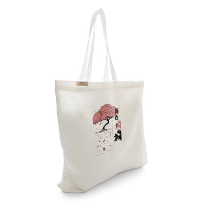 Canvas Tote Bag for Men & Women | 220 GSM Cotton, Premium Zipper, Coin Pouch (Pink Blossom)
