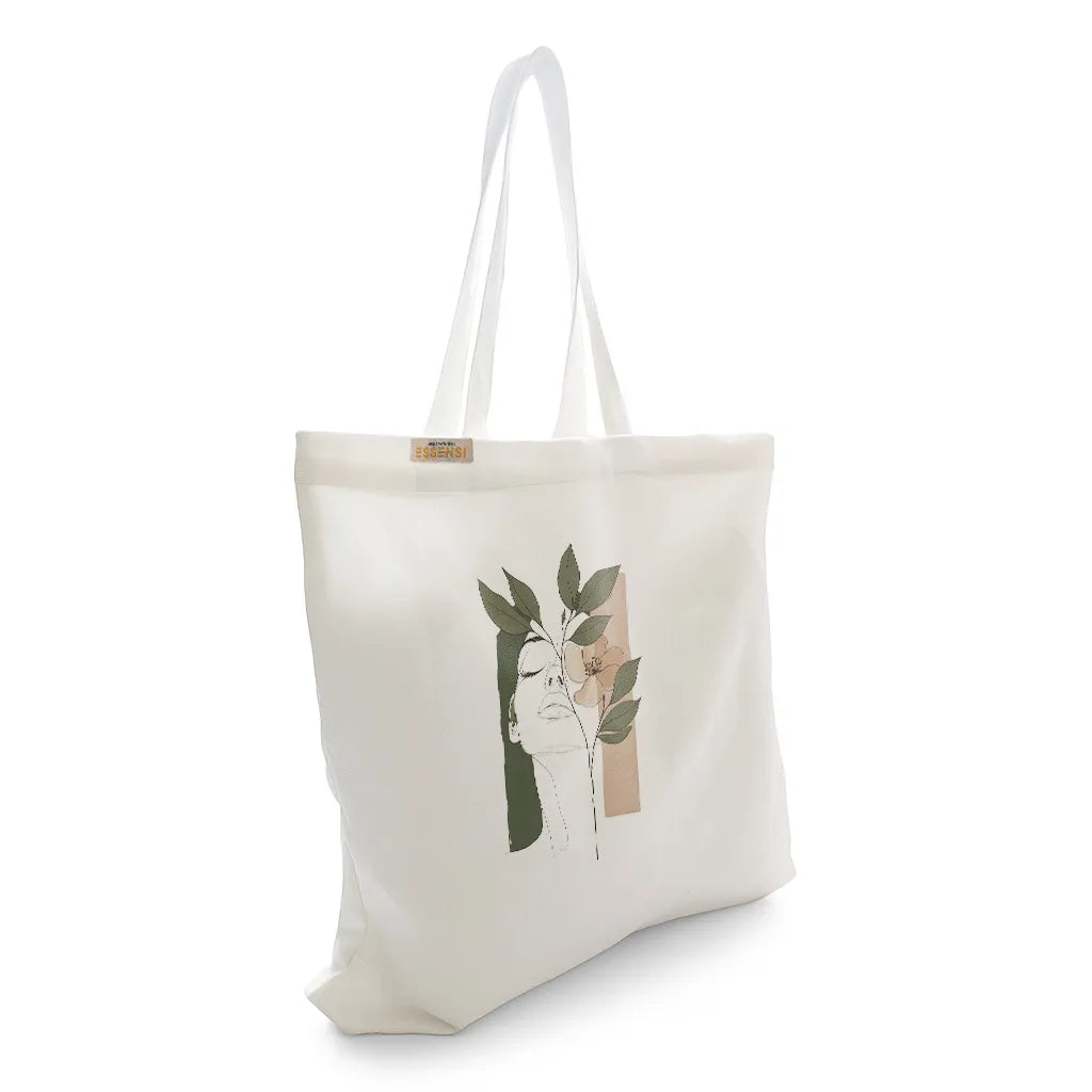 Canvas Tote Bag for Men & Women | 220 GSM Cotton, Premium Zipper, Coin Pouch (Face)