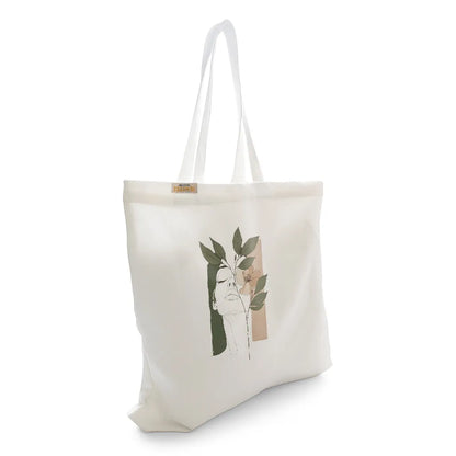 Canvas Tote Bag for Men & Women | 220 GSM Cotton, Premium Zipper, Coin Pouch (Face)