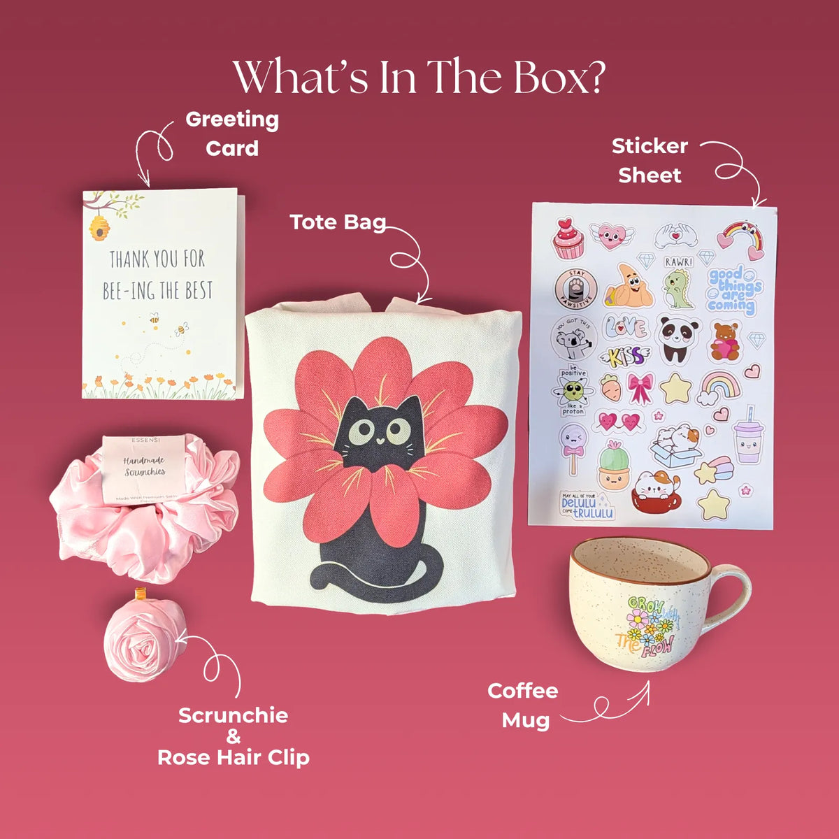 Gift Hamper for Women Combo of 6| Birthday, Self-Care & Anniversary Gift for wife or girlfriend | 4 Themes(Strawberry Kiss)