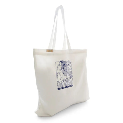 Canvas Tote Bag for Men & Women | 220 GSM Cotton, Premium Zipper, Coin Pouch (Geisha)