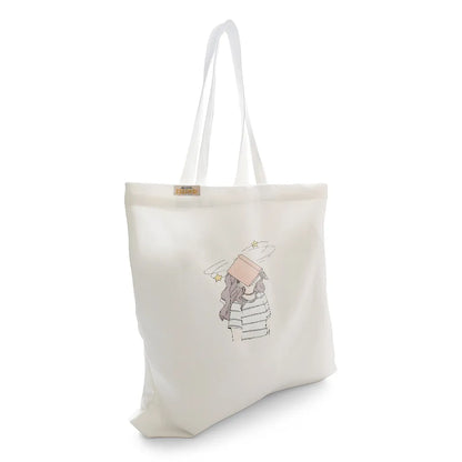 Canvas Tote Bag for Men & Women | 220 GSM Cotton, Premium Zipper, Coin Pouch (Book)