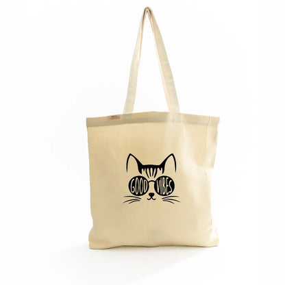 Canvas Tote Bag for Men & Women | 220 GSM Cotton, Premium Zipper, Coin Pouch (Vibes)