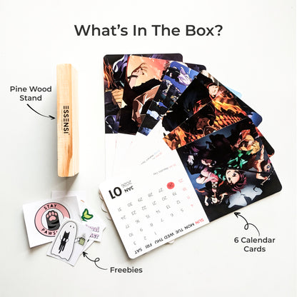 2026 Desk Calendar With Wooden Stand | For Home and Office | Anime Shows