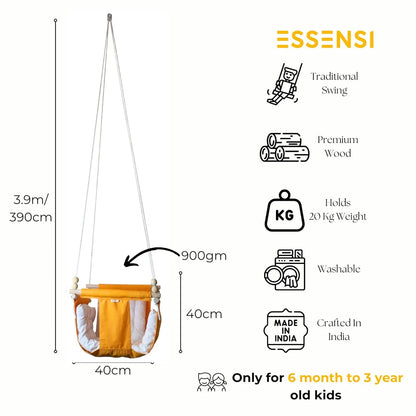 Indoor & Outdoor Baby Swing With Pillows | 6 Months to 4 Years