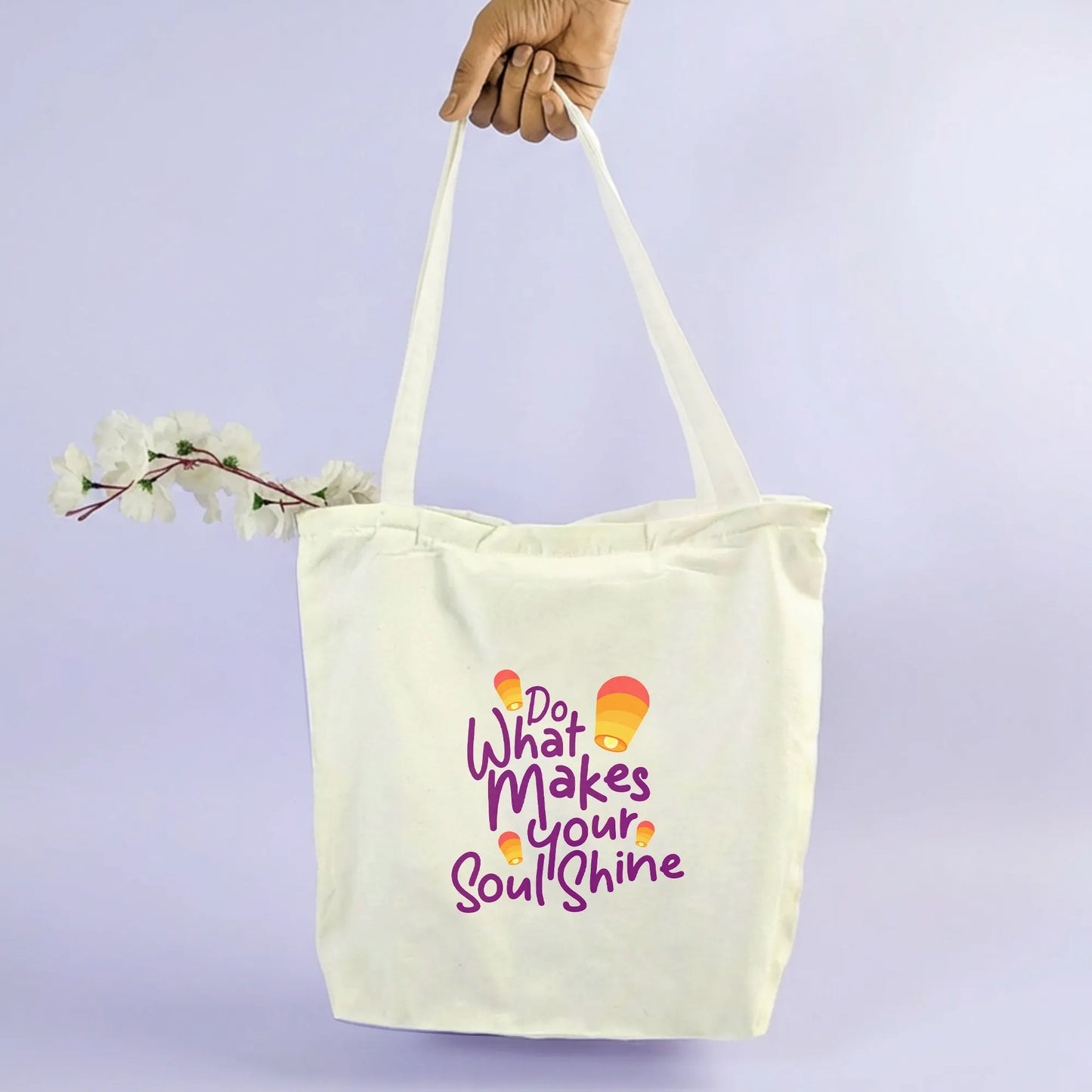 Canvas Tote Bag for Men & Women | 220 GSM Cotton, Premium Zipper, Coin Pouch| Soul