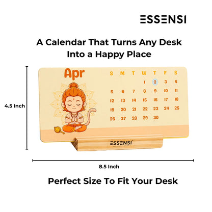 2026 Desk Calendar With Wooden Stand | For Home and Office | Gods