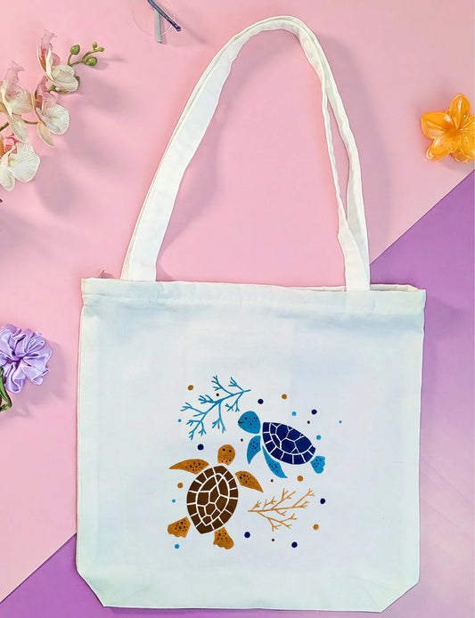 Canvas Tote Bag for Men & Women | 220 GSM Cotton, Premium Zipper, Coin Pouch| Turtule Bros