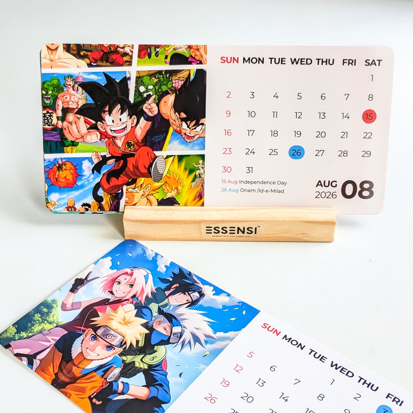 2026 Desk Calendar With Wooden Stand | For Home and Office | Anime Shows