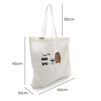 Canvas Tote Bag for Men & Women | 220 GSM Cotton, Premium Zipper, Coin Pouch| Boss Kitty