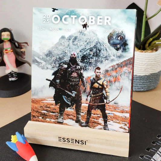 2025 Video Games Desk Calendar With Wooden Stand