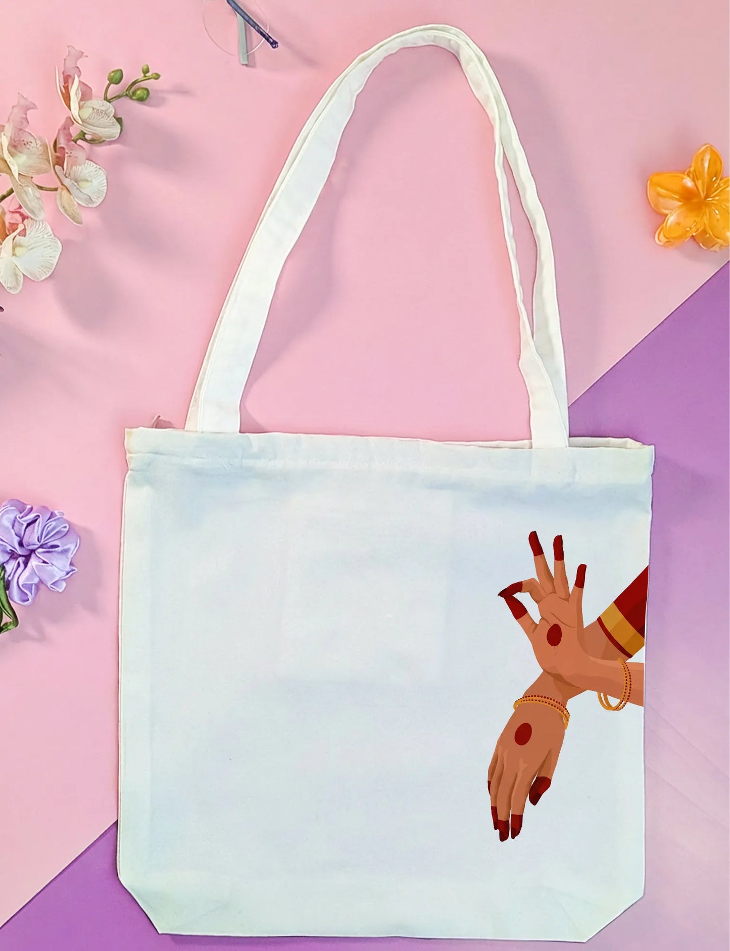Canvas Tote Bag for Men & Women | 220 GSM Cotton, Premium Zipper, Coin Pouch| Dance