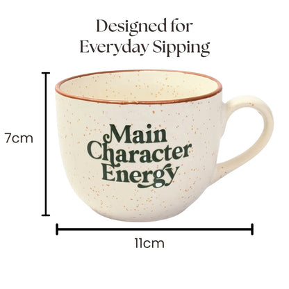 Café Style Ceramic Coffee Mug 250ml | Gift for Coffee Lovers (Main Character Energy)