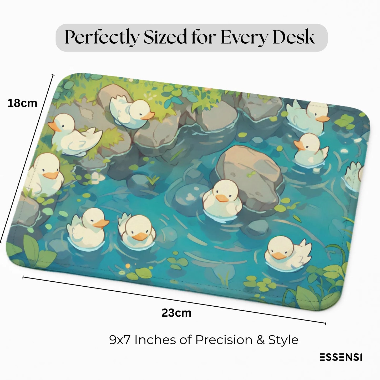 9x7 Inch Anti-Fray Mousepad for Students & Professionals | Non-Slip | Ducks