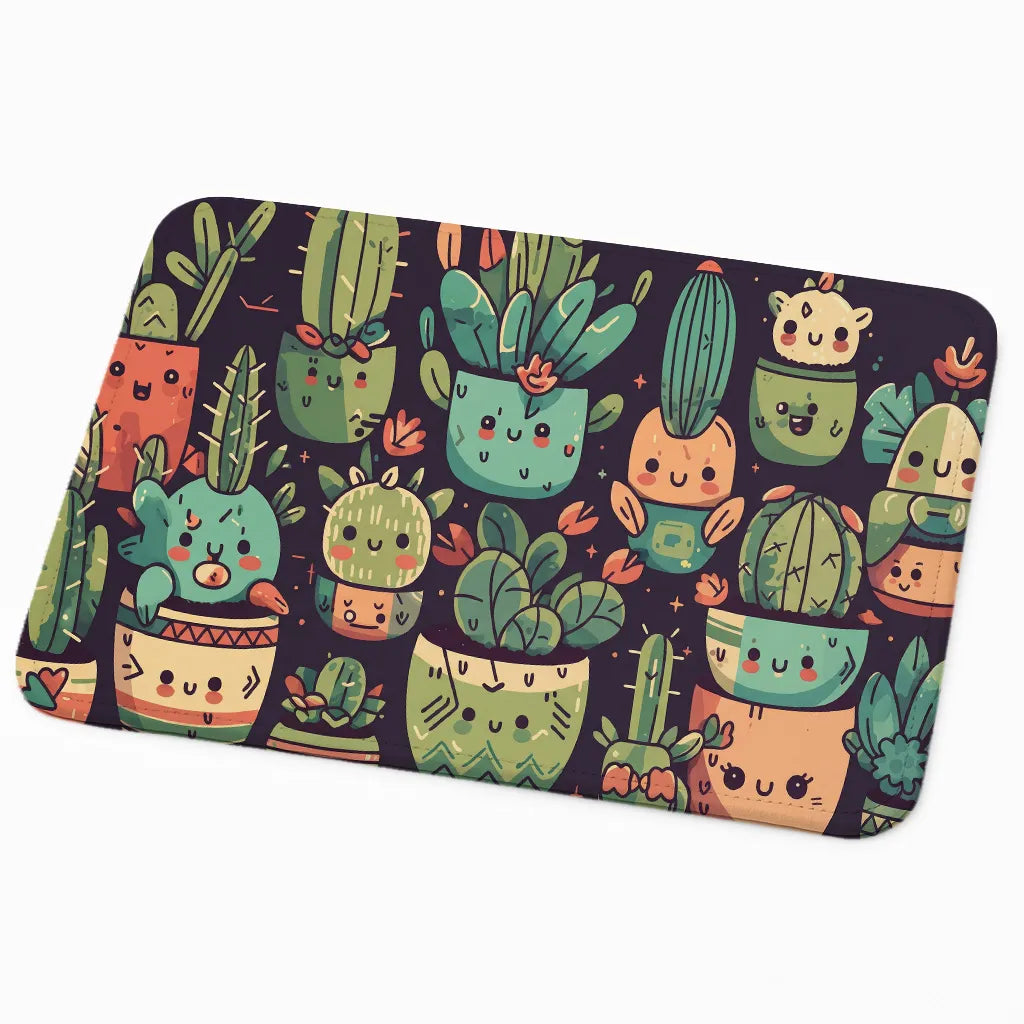 9x7 Inch Anti-Fray Mousepad for Students & Professionals | Non-Slip | Smiling cactus