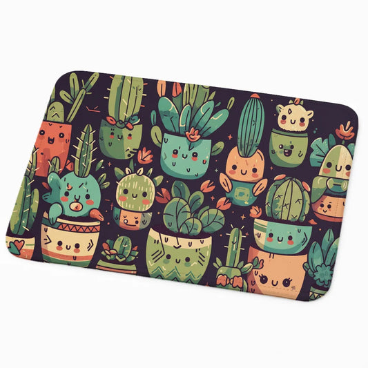 9x7 Inch Anti-Fray Mousepad for Students & Professionals | Non-Slip | Smiling cactus